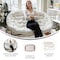 Flash Furniture Eleanor 56-in Portable Folding Dbl Saucer Chair in Ivory Faux Shearling w/a Soft Gold Steel Frame FV-FDS-001-IV-SGD-GG - alternate 2